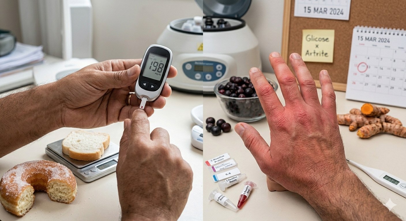 Person experiencing joint pain illustrating inflammation related to high blood sugar and metabolic health