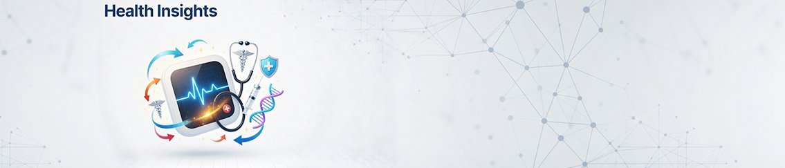 Health insights illustration showing heart, sleep, and wellness concepts