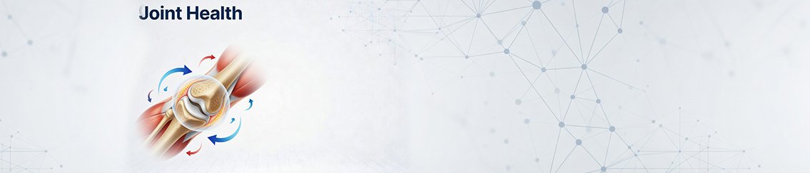 Joint health illustration showing knee anatomy, cartilage, and movement for pain relief and mobility