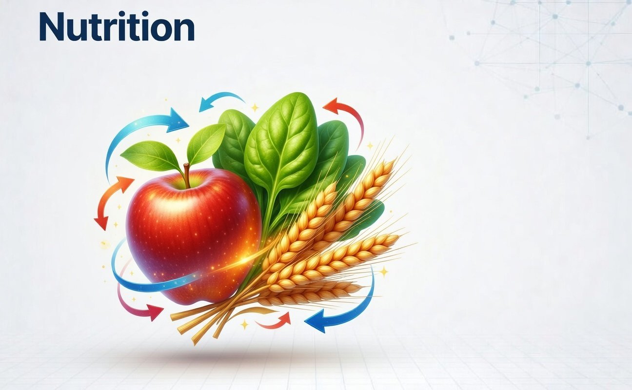 Nutrition and healthy foods supporting metabolism, energy balance, and overall wellness