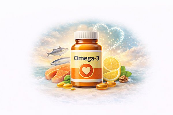 Omega-3 supplement supporting heart health and healthy cholesterol levels