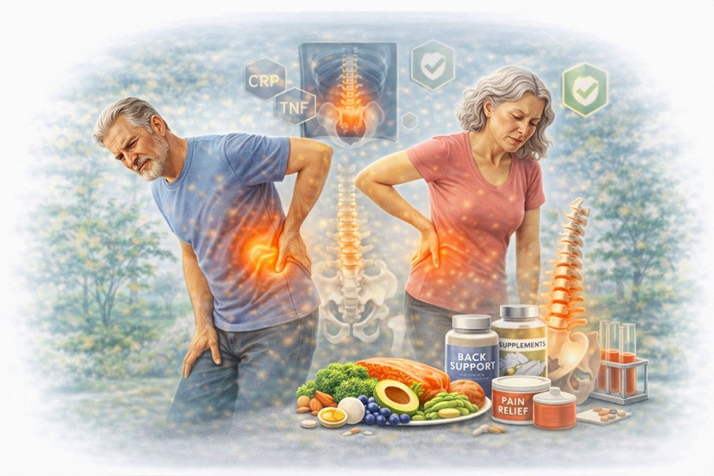 Back pain symptoms including lower back discomfort affecting posture, movement, and daily activities