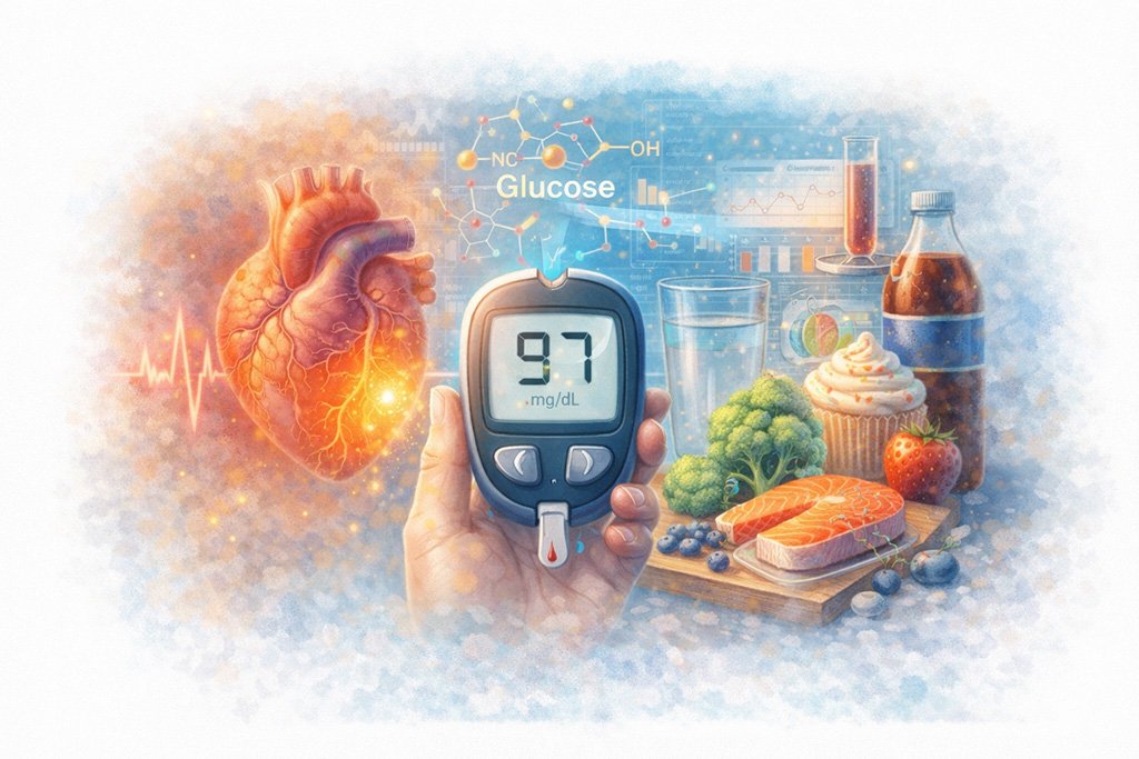Blood sugar monitoring and healthy lifestyle choices supporting long-term health