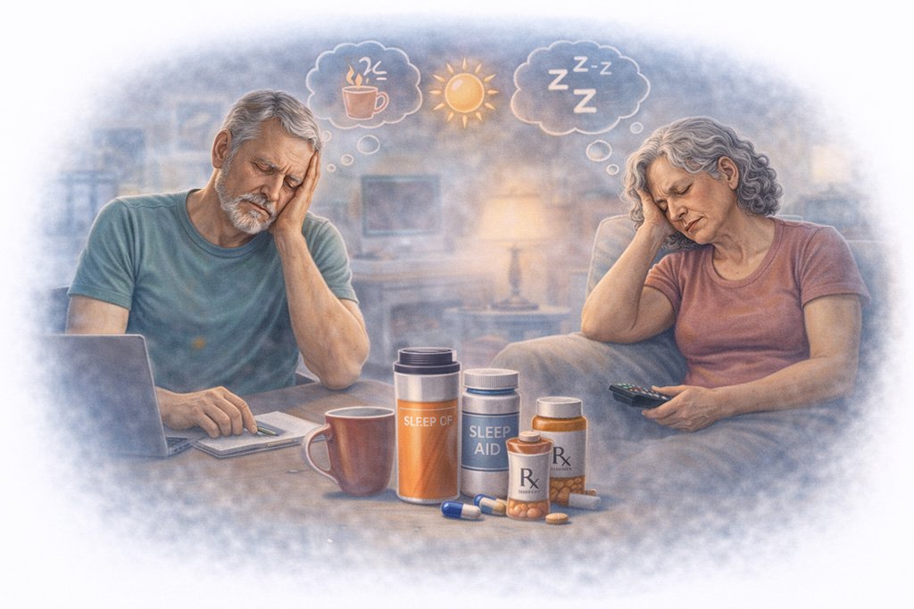 Daytime sleepiness symptoms including excessive tiredness, low alertness, and difficulty staying awake during daily activities