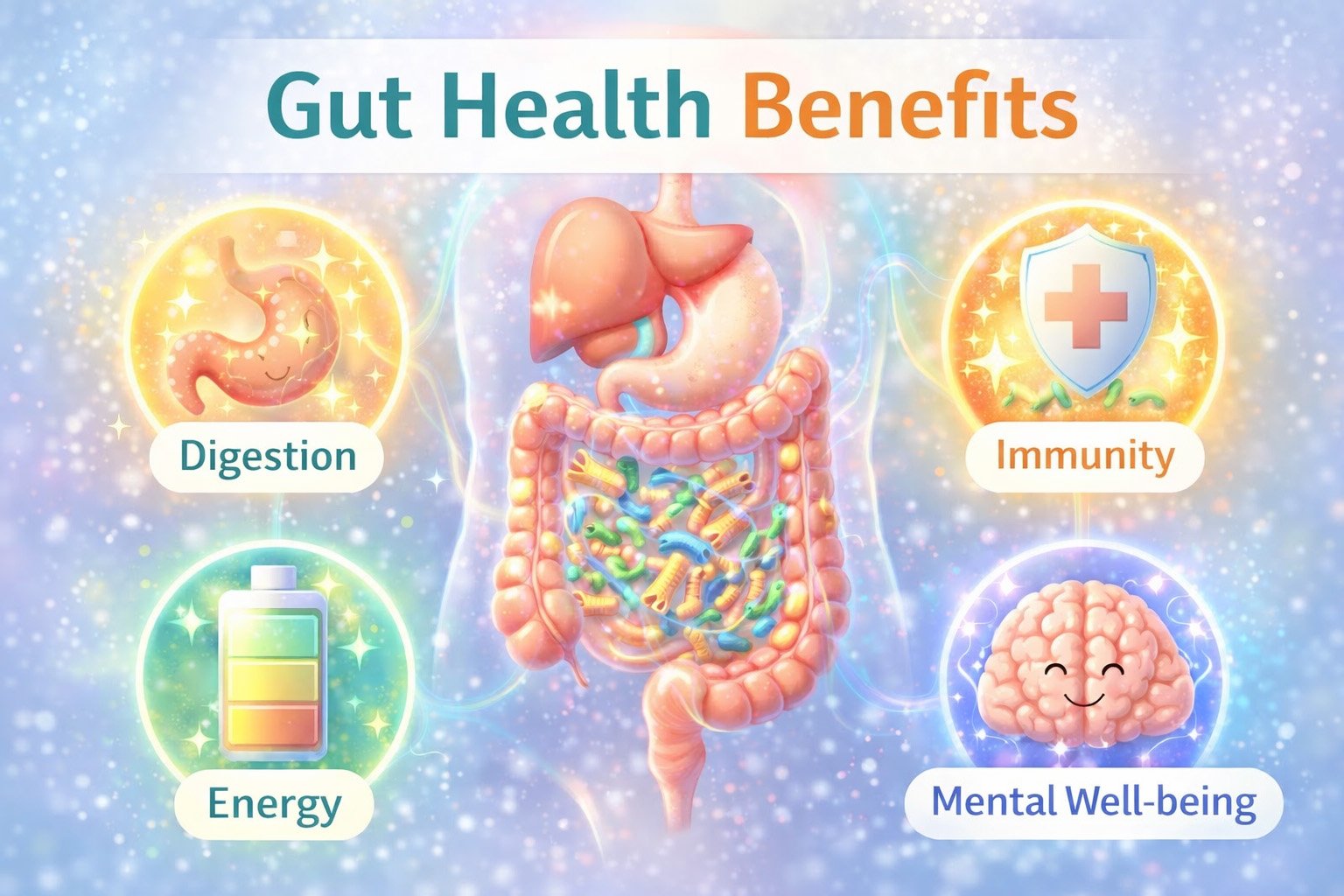 gut health benefits digestion immunity energy mental well-being