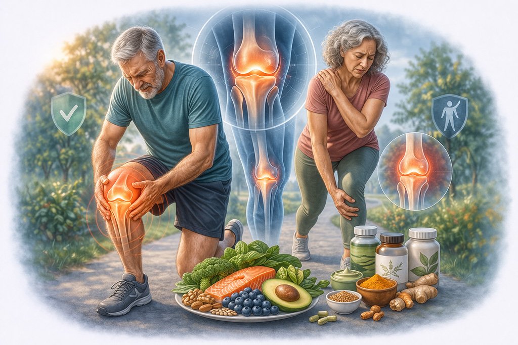 Knee pain symptoms affecting mobility, walking, and daily physical activities in adults